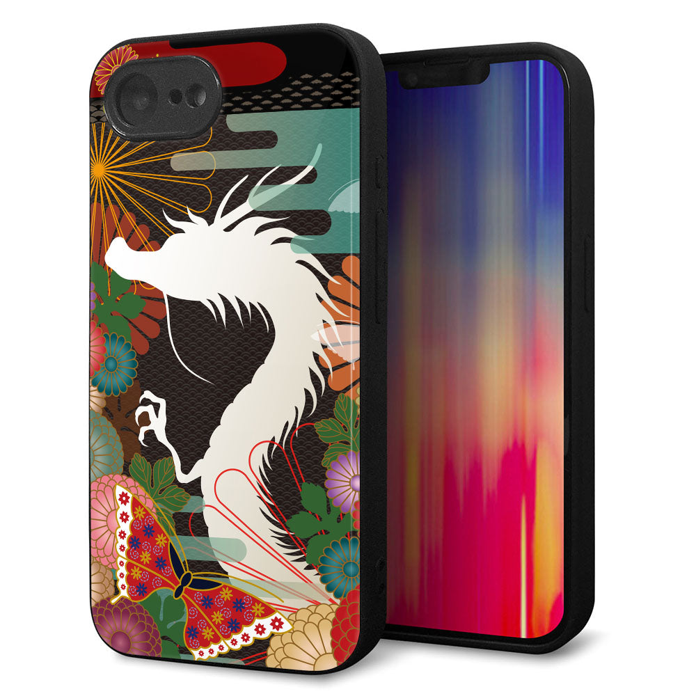 iPhone16e 強化ガラス＆TPUスマホケース ガラプリ【635 白龍】