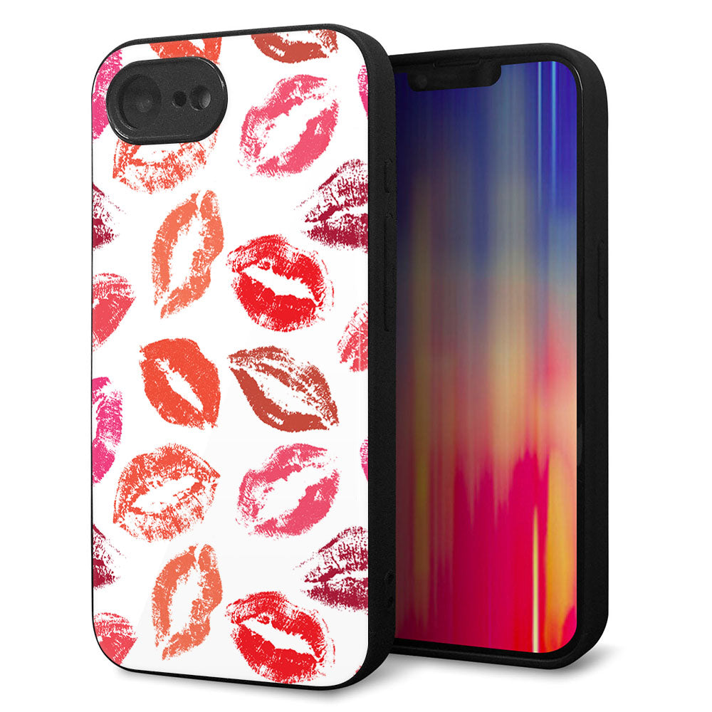 iPhone16e 強化ガラス＆TPUスマホケース ガラプリ【734 キスkissキス】