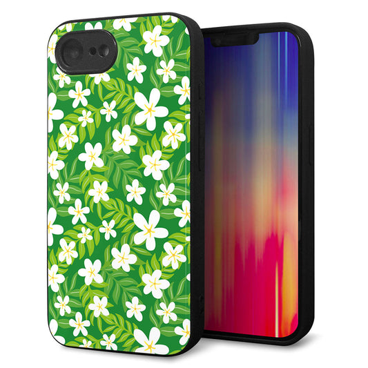 iPhone16e 強化ガラス＆TPUスマホケース ガラプリ【760 ジャスミンの花畑】