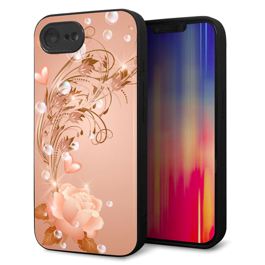 iPhone16e 強化ガラス＆TPUスマホケース ガラプリ【1178 ラブリーローズ】