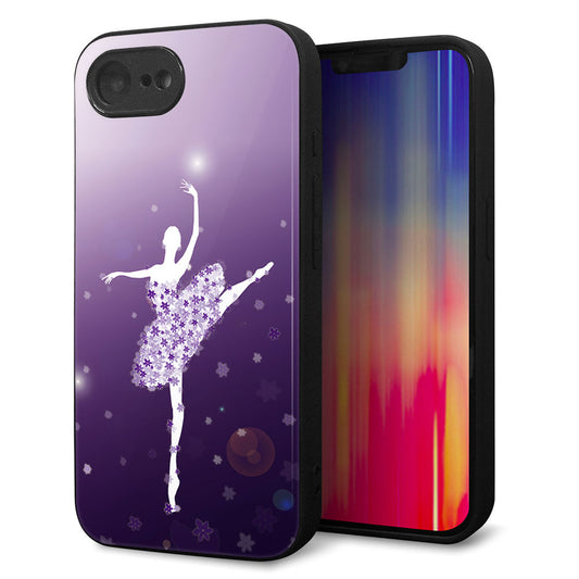 iPhone16e 強化ガラス＆TPUスマホケース ガラプリ【1256 バレリーナ】