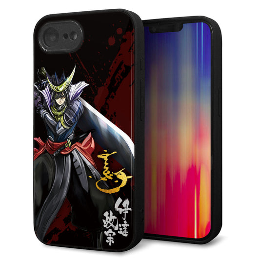 iPhone16e 強化ガラス＆TPUスマホケース ガラプリ【AB809 伊達政宗 イラストと花押】