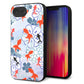 iPhone16e 強化ガラス＆TPUスマホケース ガラプリ【HA215 金魚 花柄 ブルー】