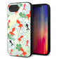 iPhone16e 強化ガラス＆TPUスマホケース ガラプリ【HA218 金魚 花柄 グリーン】