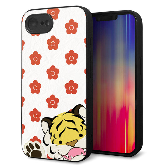 iPhone16e 強化ガラス＆TPUスマホケース ガラプリ【HA254 虎アップ】