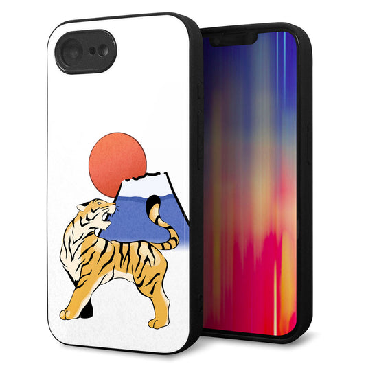 iPhone16e 強化ガラス＆TPUスマホケース ガラプリ【HA255 虎と富士】
