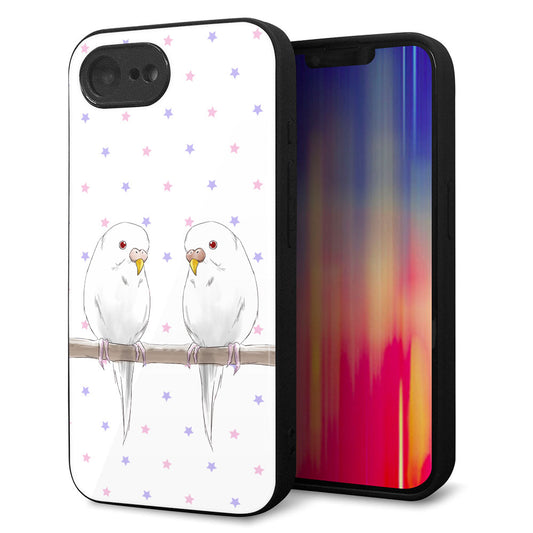 iPhone16e 強化ガラス＆TPUスマホケース ガラプリ【HA273 インコイノ スター】