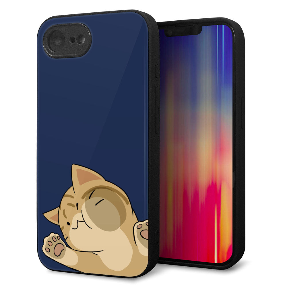 iPhone16e 強化ガラス＆TPUスマホケース ガラプリ【HA290 むぎゅっとトラ】