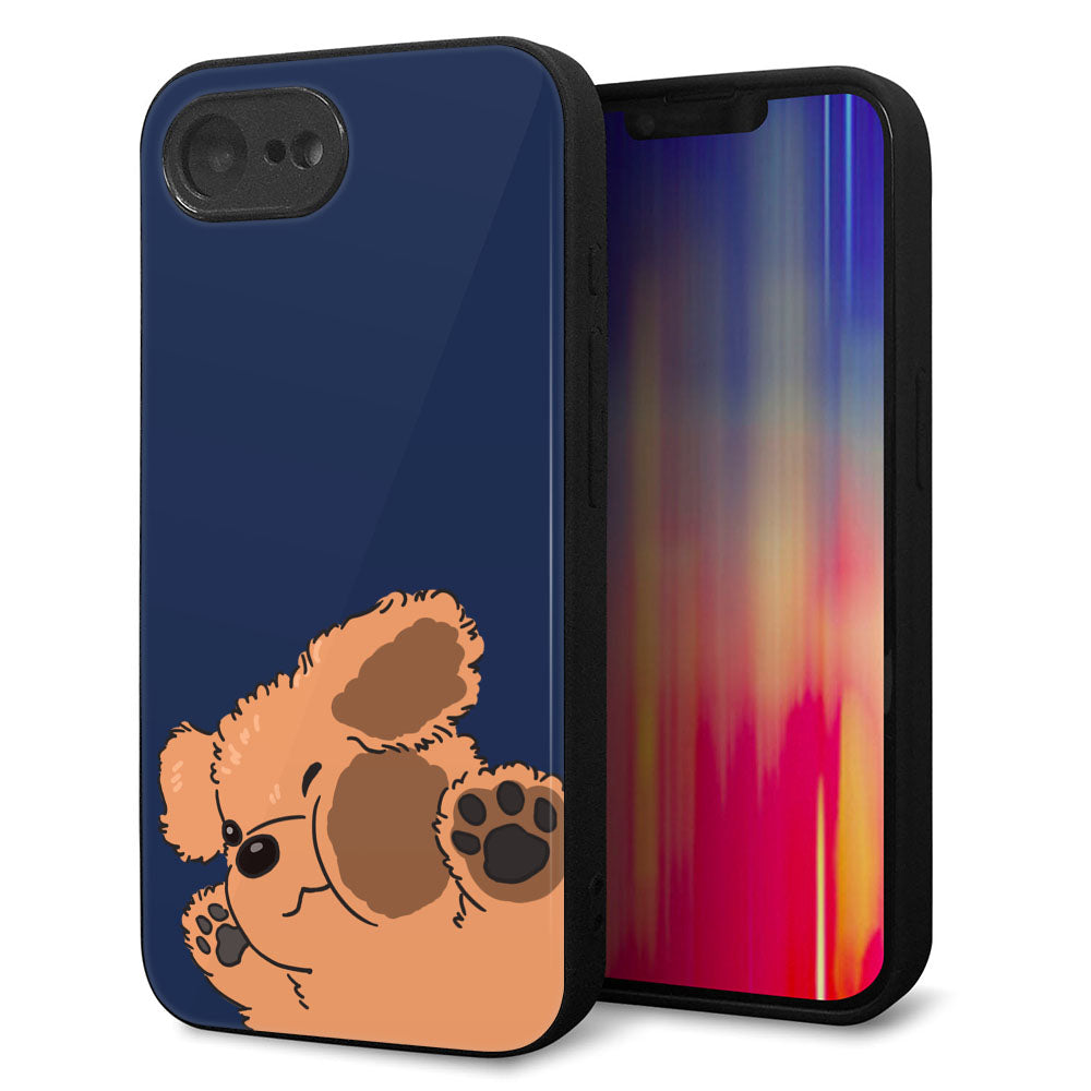 iPhone16e 強化ガラス＆TPUスマホケース ガラプリ【HA295 むぎゅっとトイプー】