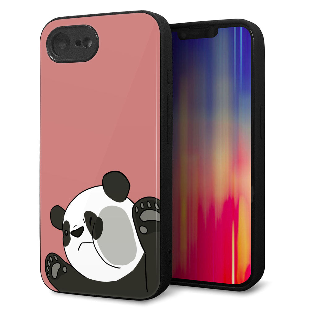 iPhone16e 強化ガラス＆TPUスマホケース ガラプリ【HA300 むぎゅっとパンダ】