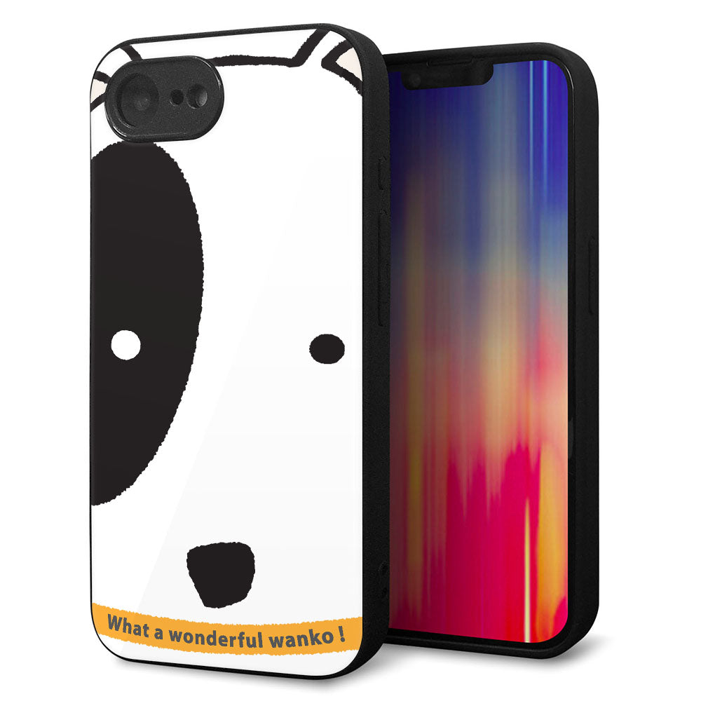 iPhone16e 強化ガラス＆TPUスマホケース ガラプリ【IA800 わんこ】