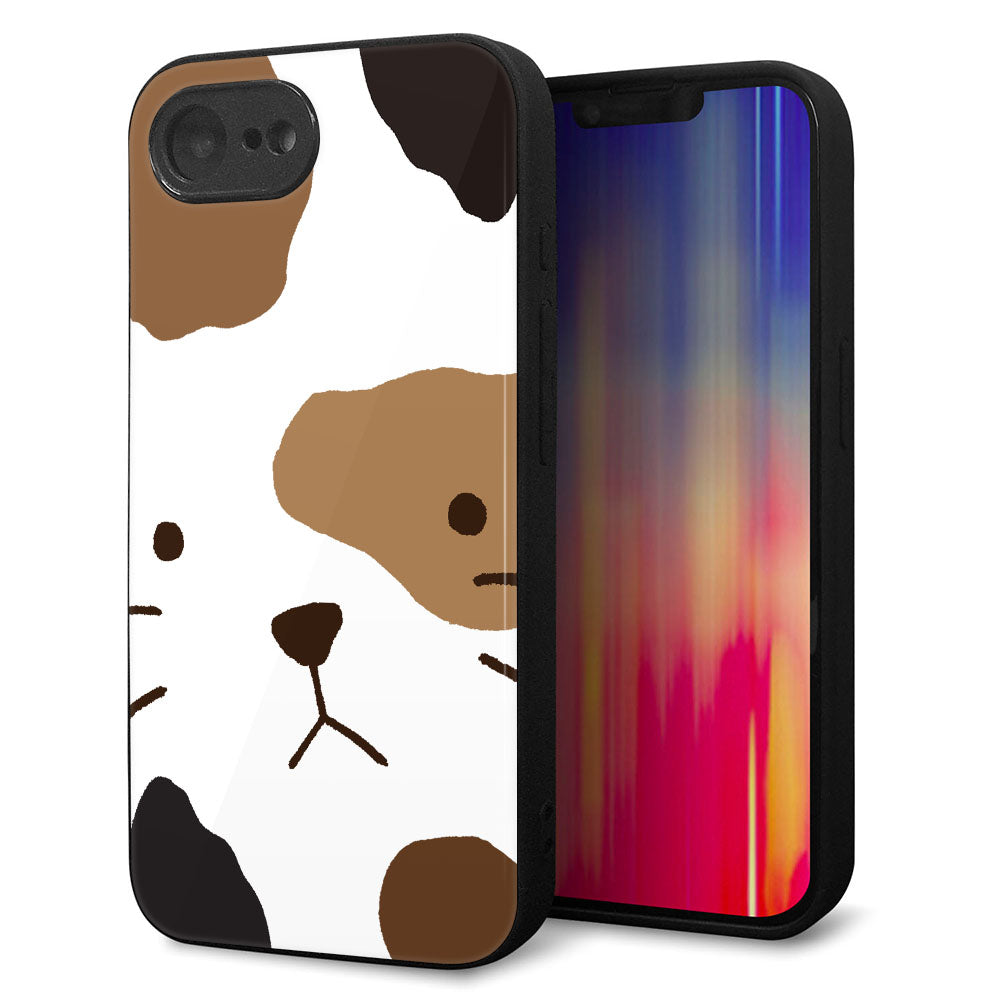 iPhone16e 強化ガラス＆TPUスマホケース ガラプリ【IA801 みけ】