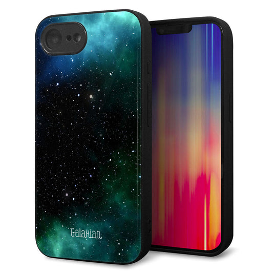 iPhone16e 強化ガラス＆TPUスマホケース ガラプリ【KM927 Galaxias Green】