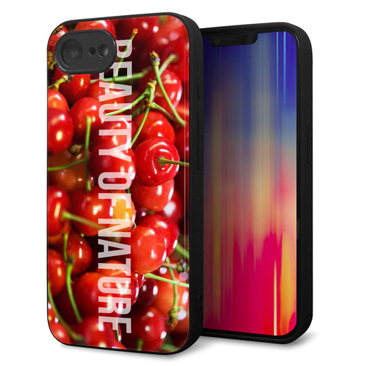 iPhone16e 強化ガラス＆TPUスマホケース ガラプリ【MA883 チェリー】