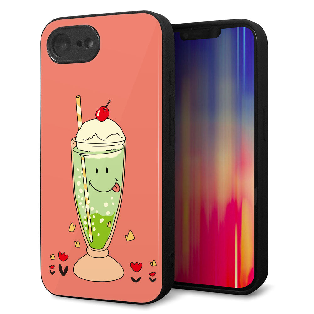 iPhone16e 強化ガラス＆TPUスマホケース ガラプリ【MA900 クリームソーダ】