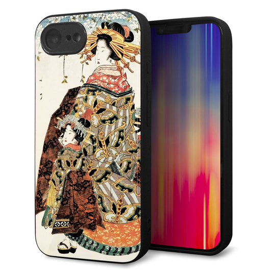 iPhone16e 強化ガラス＆TPUスマホケース ガラプリ【MA967 花魁 C】