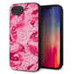 iPhone16e 強化ガラス＆TPUスマホケース ガラプリ【SC847 フラワーヴェルニ花濃いピンク（ローズアンディアン）】