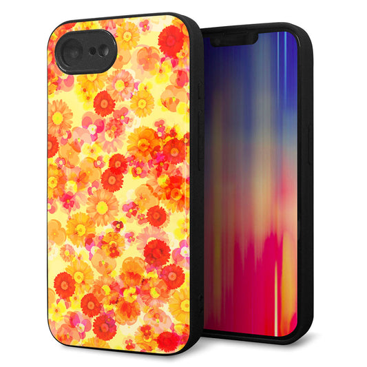 iPhone16e 強化ガラス＆TPUスマホケース ガラプリ【SC867 リバティプリント フルールドパルファン（イエロー）】