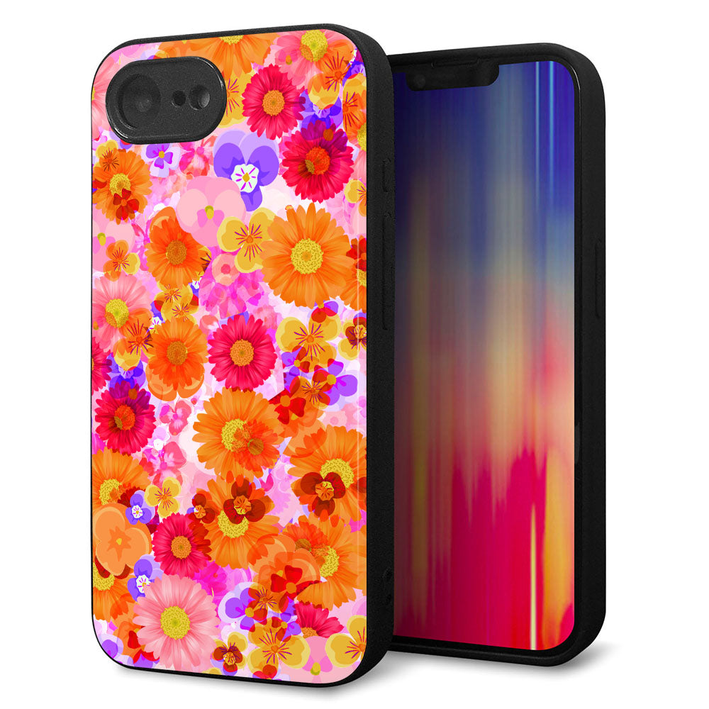 iPhone16e 強化ガラス＆TPUスマホケース ガラプリ【SC869 リバティプリント フルールドパルファン（ピンク）】