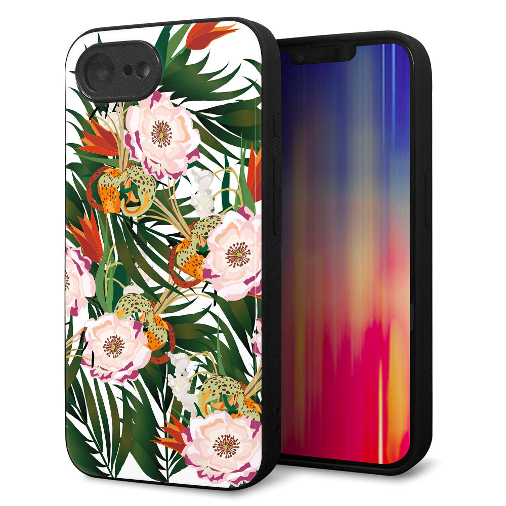 iPhone16e 強化ガラス＆TPUスマホケース ガラプリ【SC895 ボタニカル フォレスト】
