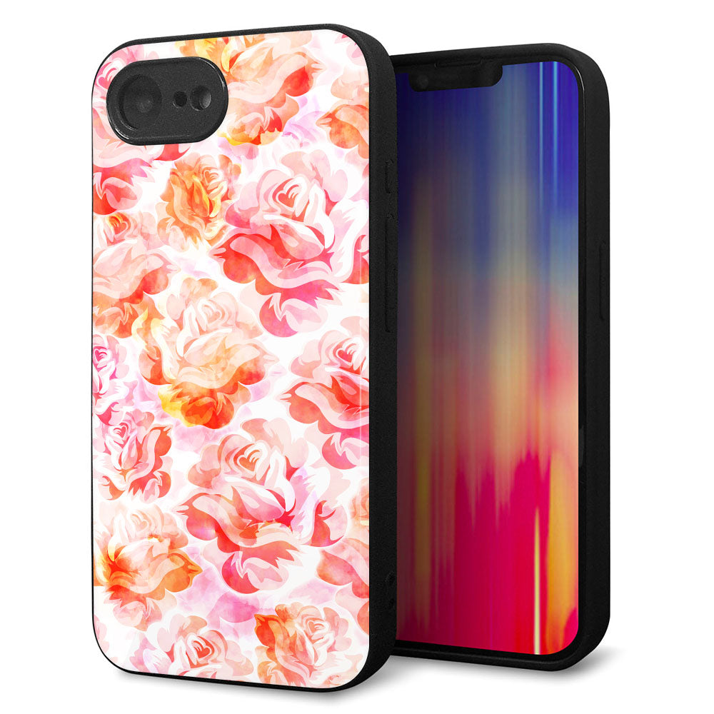 iPhone16e 強化ガラス＆TPUスマホケース ガラプリ【SC930 ローズ レッド】