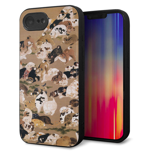 iPhone16e 強化ガラス＆TPUスマホケース ガラプリ【TA008 百犬】