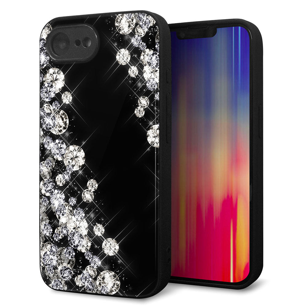 iPhone16e 強化ガラス＆TPUスマホケース ガラプリ【VA871 ダイヤモンドフレーム】