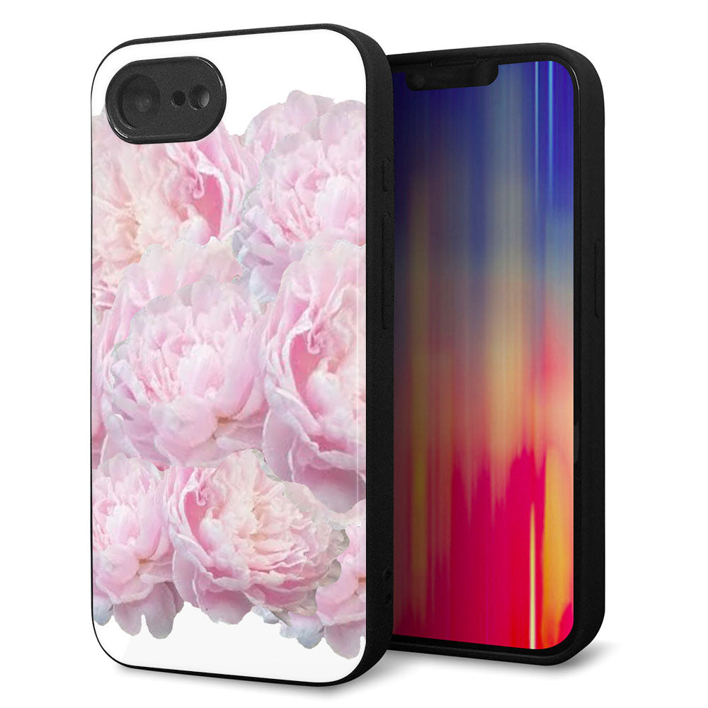iPhone16e 強化ガラス＆TPUスマホケース ガラプリ【YI885 フラワー６】
