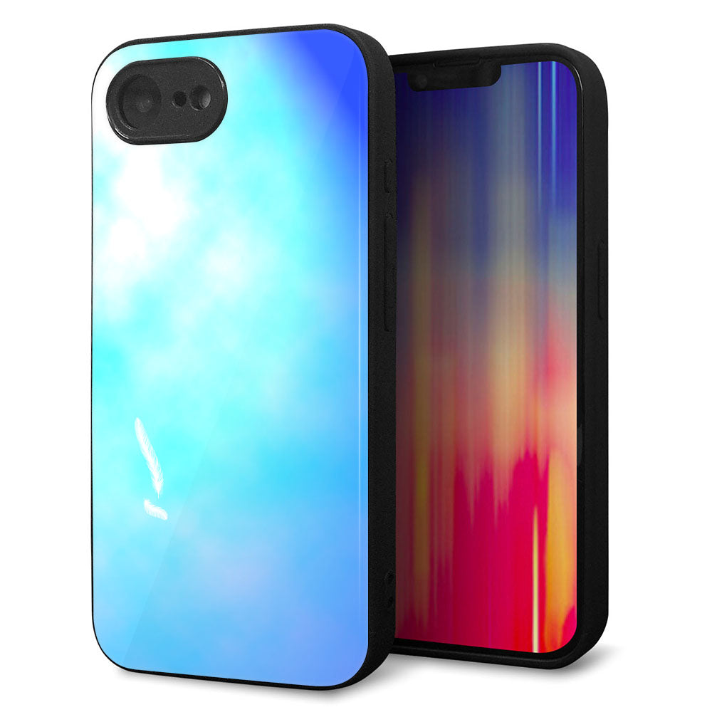 iPhone16e 強化ガラス＆TPUスマホケース ガラプリ【YJ291 デザイン 光】