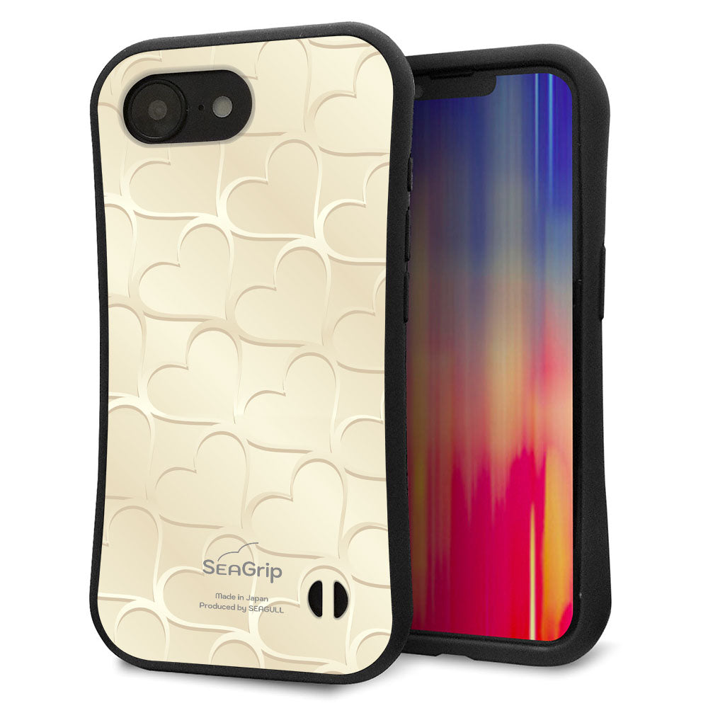 iPhone16e スマホケース 「SEA Grip」 グリップケース Sライン 【630 かくれハート】 UV印刷