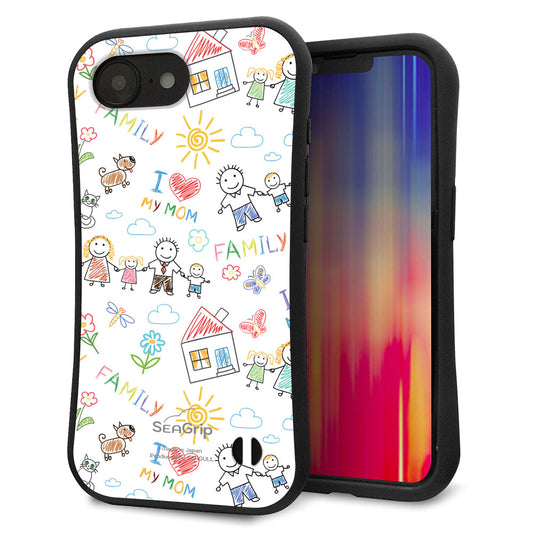iPhone16e スマホケース 「SEA Grip」 グリップケース Sライン 【709 ファミリー】 UV印刷