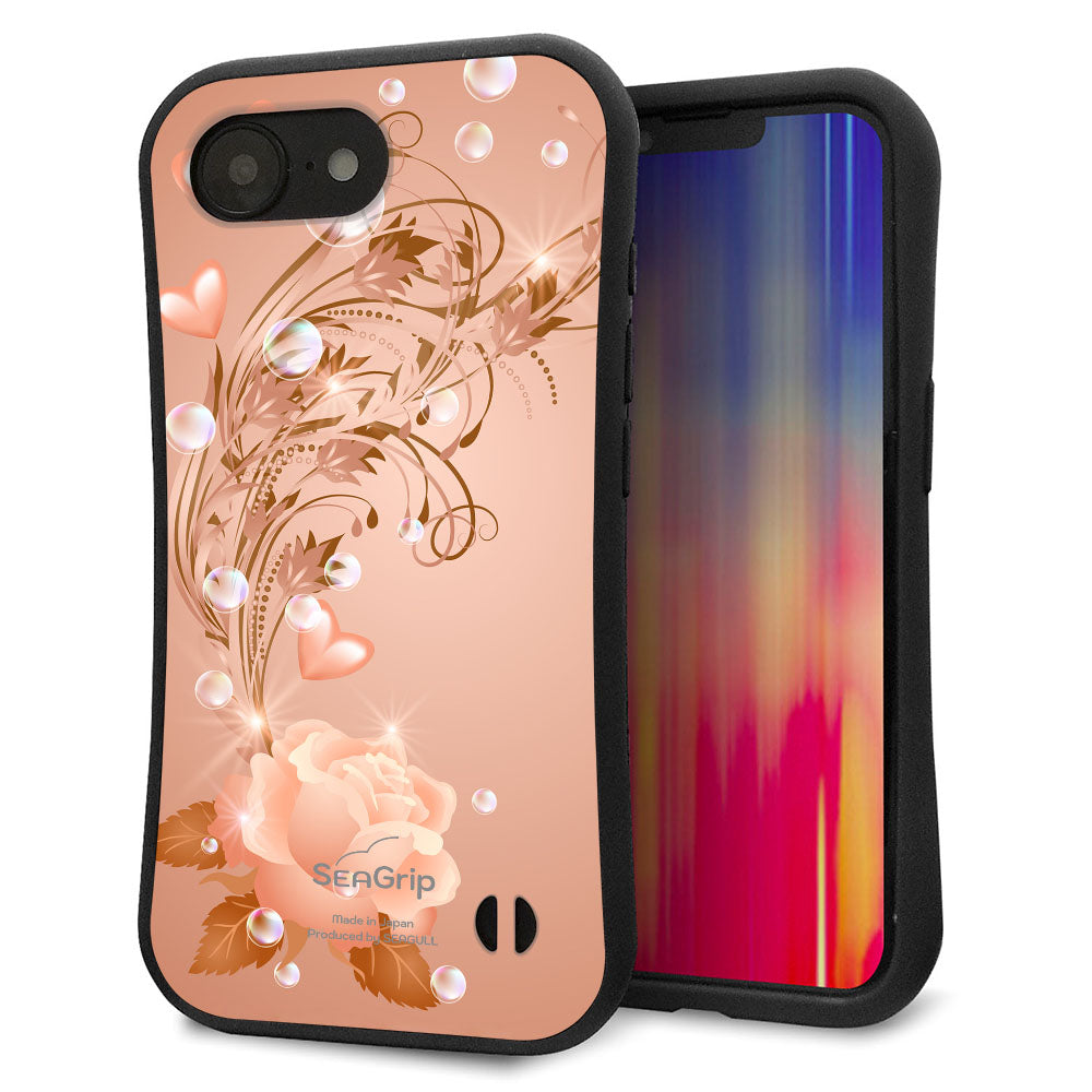 iPhone16e スマホケース 「SEA Grip」 グリップケース Sライン 【1178 ラブリーローズ】 UV印刷