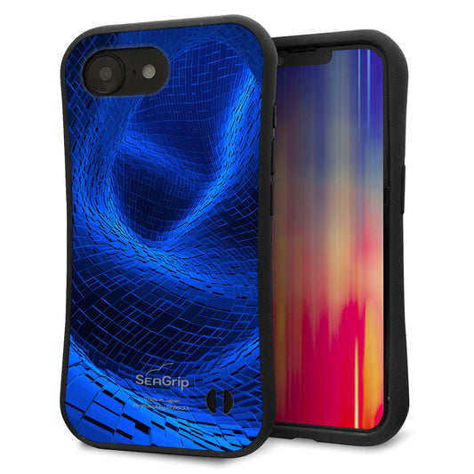iPhone16e スマホケース 「SEA Grip」 グリップケース Sライン 【1302 ワープブルー】 UV印刷