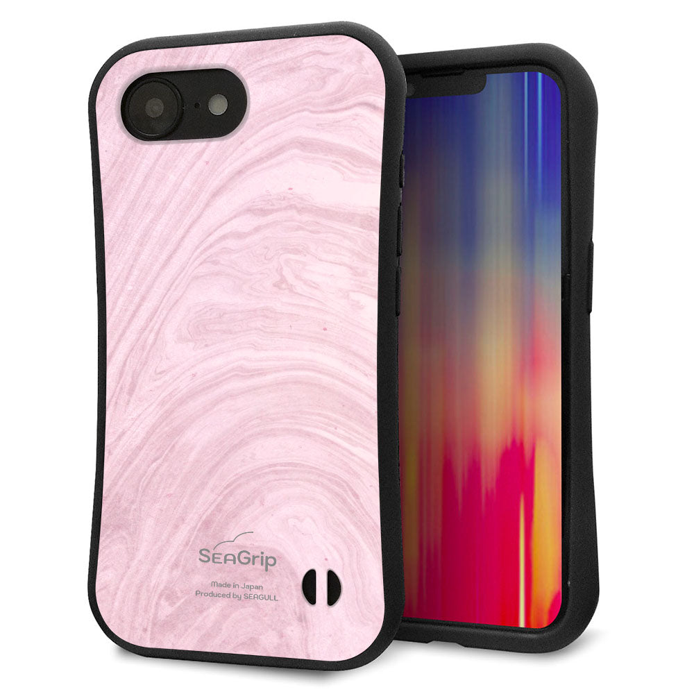 iPhone16e スマホケース 「SEA Grip」 グリップケース Sライン 【KM873 大理石ラベンダー】 UV印刷