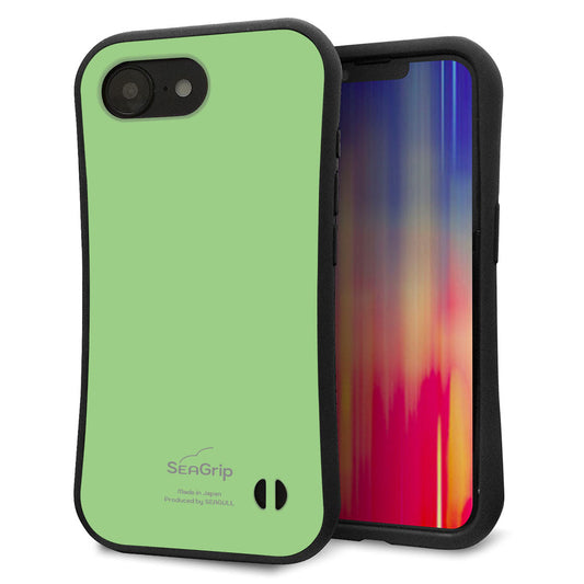 iPhone16e スマホケース 「SEA Grip」 グリップケース Sライン 【KM898 パステルカラー(パステルグリーン)】 UV印刷