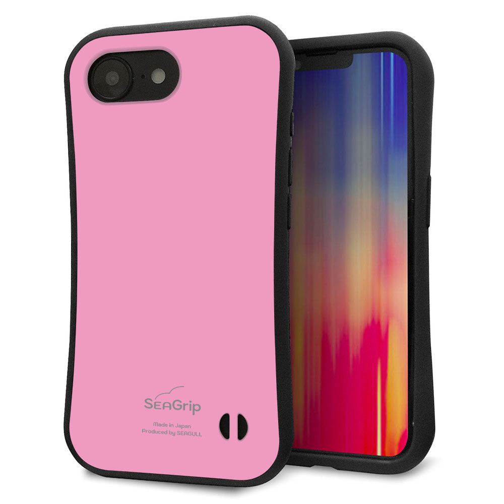 iPhone16e スマホケース 「SEA Grip」 グリップケース Sライン 【KM899 パステルカラー(パステルピンク)】 UV印刷