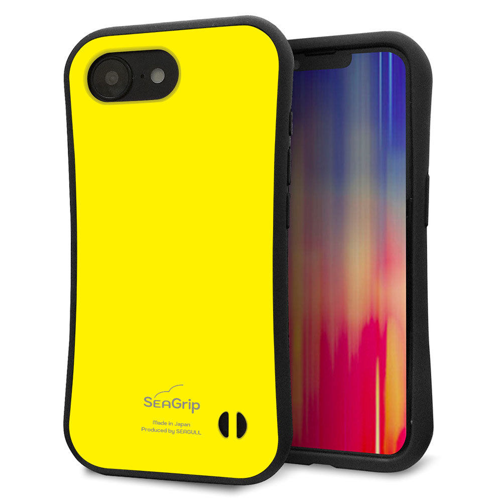 iPhone16e スマホケース 「SEA Grip」 グリップケース Sライン 【KM904 ポップカラー(イエロー)】 UV印刷