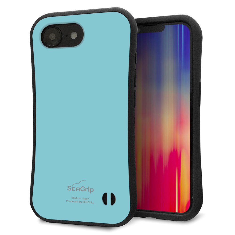 iPhone16e スマホケース 「SEA Grip」 グリップケース Sライン 【KM905 ポップカラー(エメラルドブルー)】 UV印刷