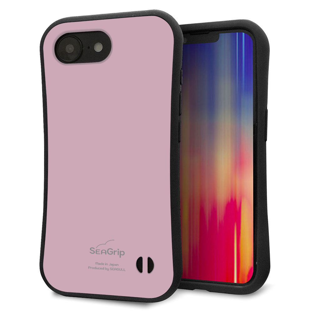 iPhone16e スマホケース 「SEA Grip」 グリップケース Sライン 【KM929 くすみカラー ピンク】 UV印刷
