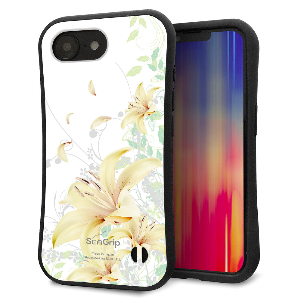 iPhone16e スマホケース 「SEA Grip」 グリップケース Sライン 【SC851 ユリ（ホワイト）】 UV印刷