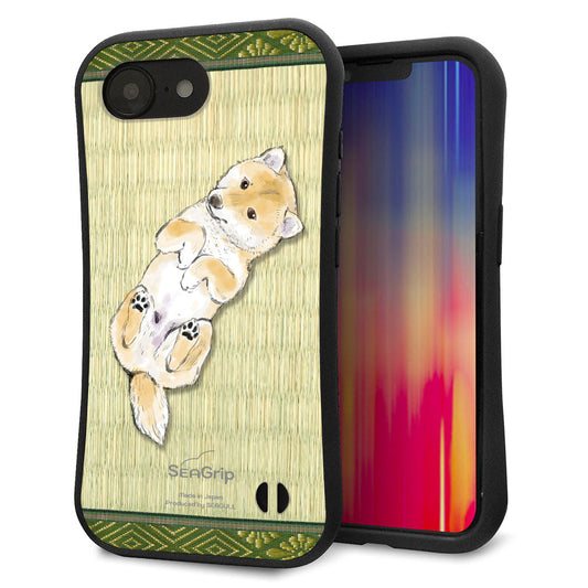 iPhone16e スマホケース 「SEA Grip」 グリップケース Sライン 【TA002 柴 畳】 UV印刷