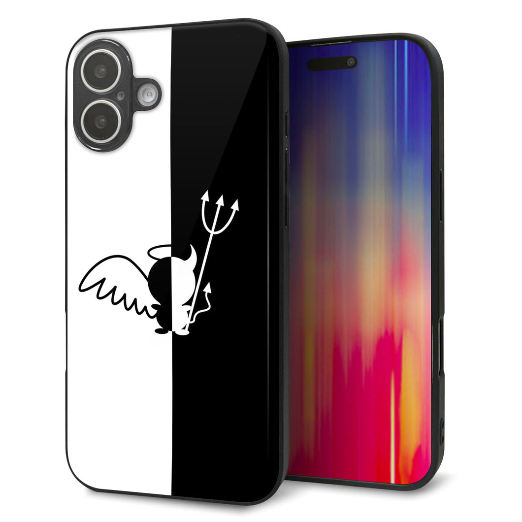 iPhone16 Plus 強化ガラス＆TPUスマホケース ガラプリ【027 ハーフデビット】