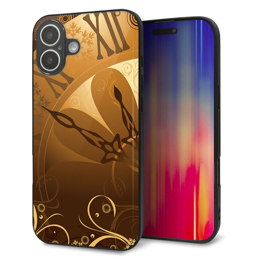 iPhone16 Plus 強化ガラス＆TPUスマホケース ガラプリ【185 時を刻む針】