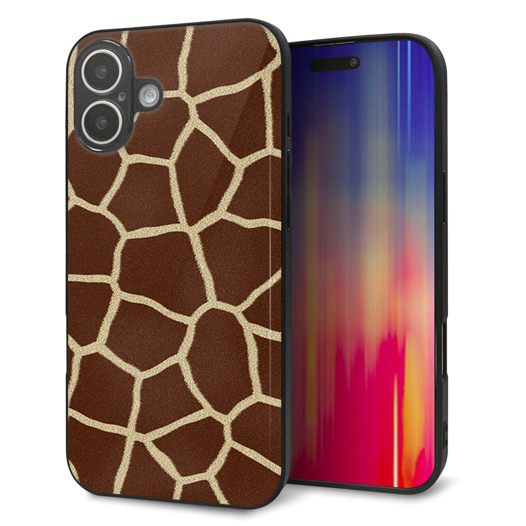 iPhone16 Plus 強化ガラス＆TPUスマホケース ガラプリ【209 キリンの背中】