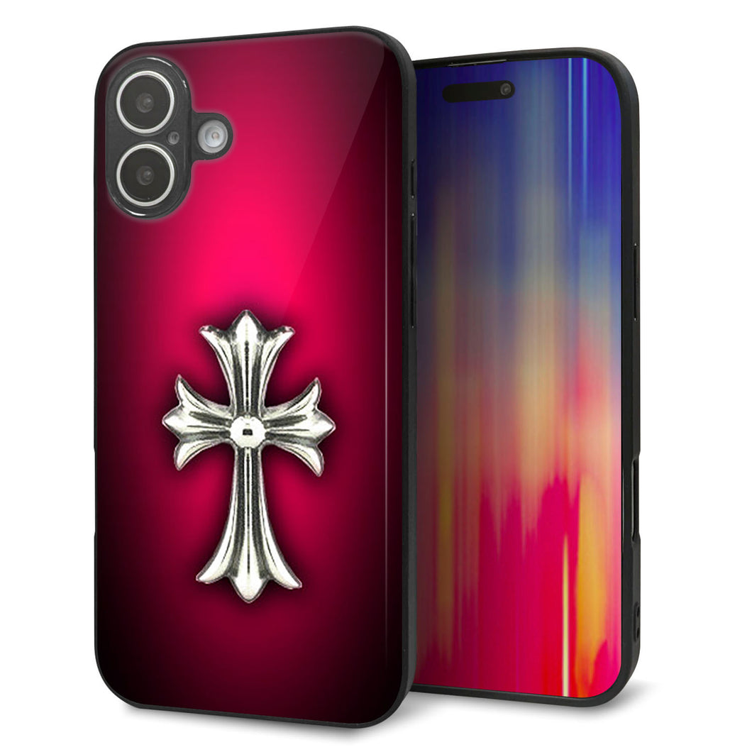 iPhone16 Plus 強化ガラス＆TPUスマホケース ガラプリ【249 クロスレッド】