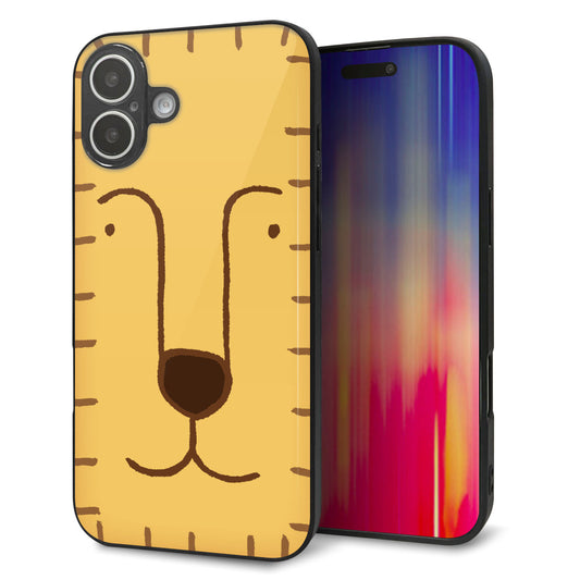 iPhone16 Plus 強化ガラス＆TPUスマホケース ガラプリ【356 らいおん】