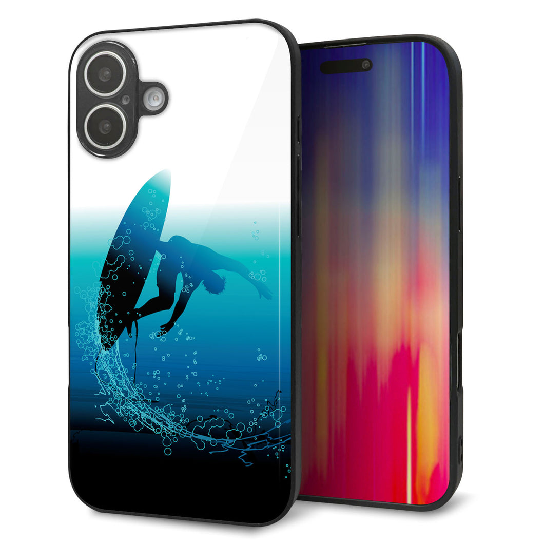 iPhone16 Plus 強化ガラス＆TPUスマホケース ガラプリ【416 カットバック】