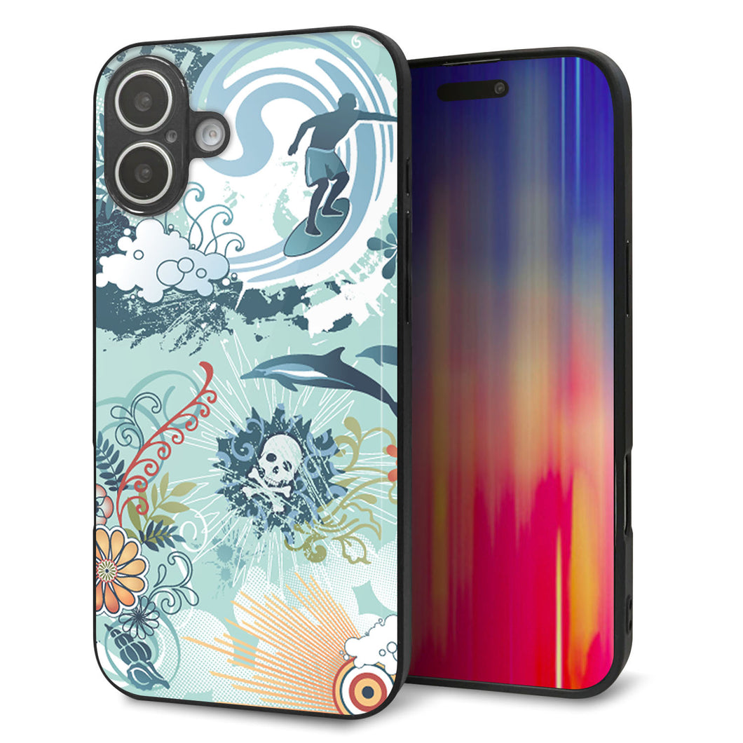 iPhone16 Plus 強化ガラス＆TPUスマホケース ガラプリ【431 ハワイ】