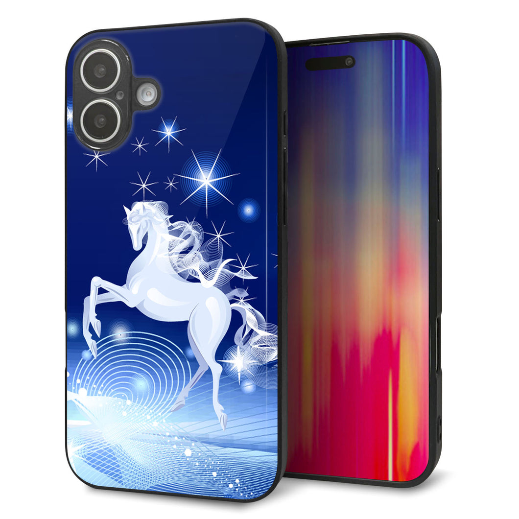 iPhone16 Plus 強化ガラス＆TPUスマホケース ガラプリ【436 ペガサス】