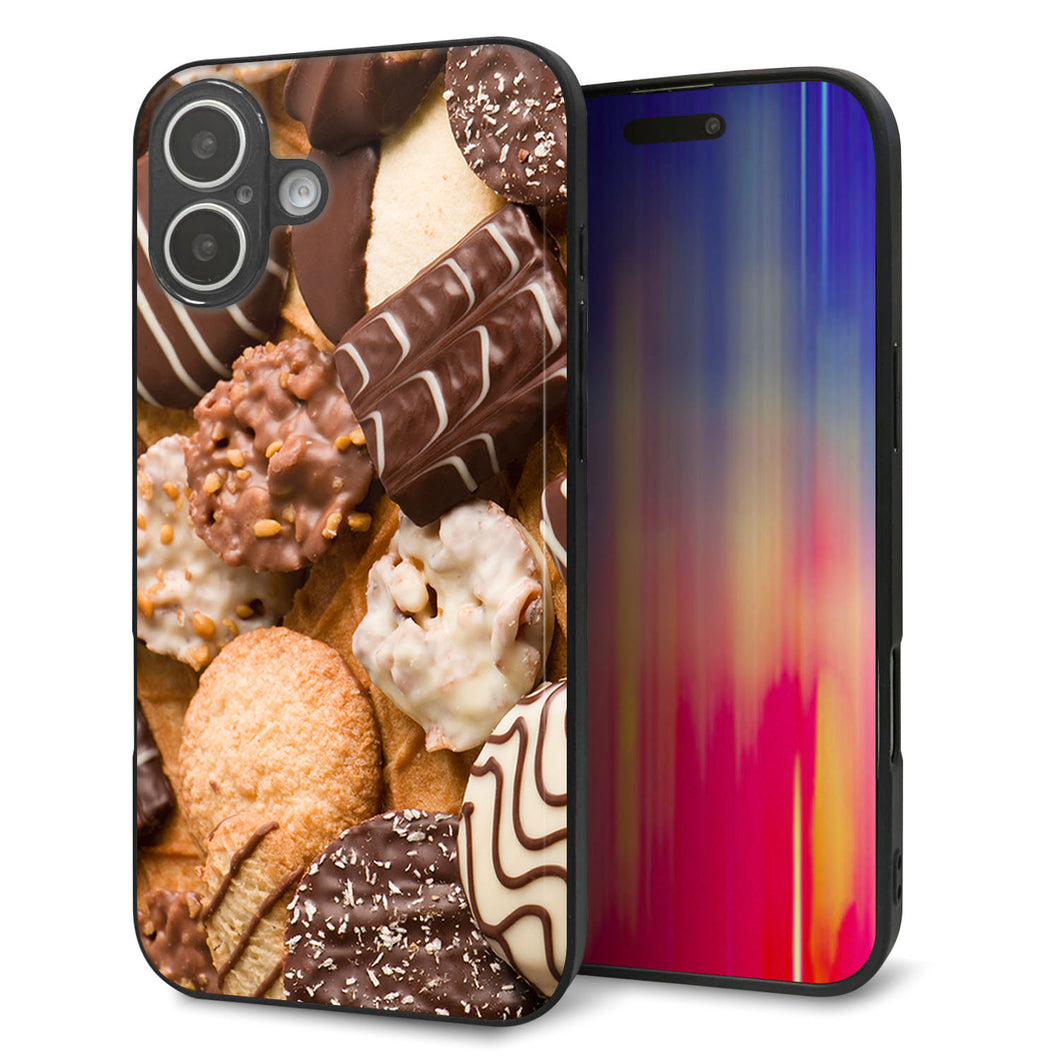 iPhone16 Plus 強化ガラス＆TPUスマホケース ガラプリ【442 クッキー mix】